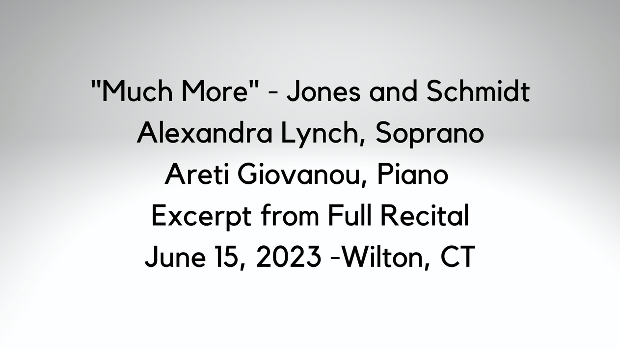 "Much More" - Jones and Schmidt